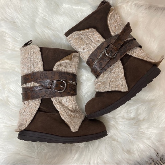 Muk Luks Women's Nikki Boot Brown/Oats 6